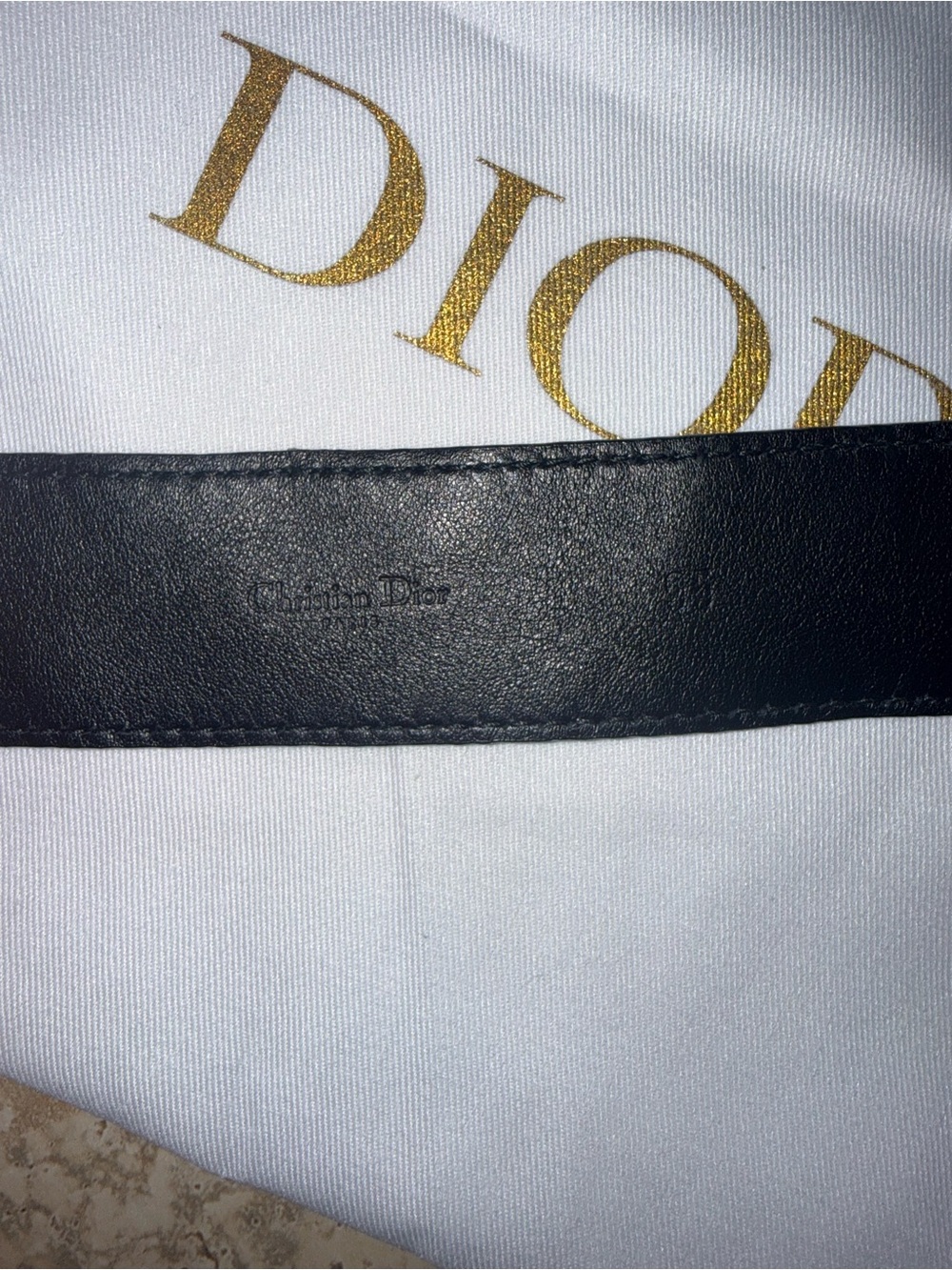 Dior Unisex Black Leather CD Logo Belt - Picture 5 of 6